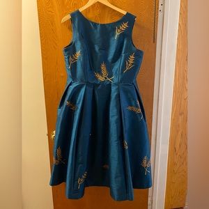 Eshakti silk dupioni midi sleeveless dress size 18 with pockets